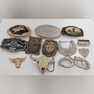 Collection of 12 Vintage Belt Buckles